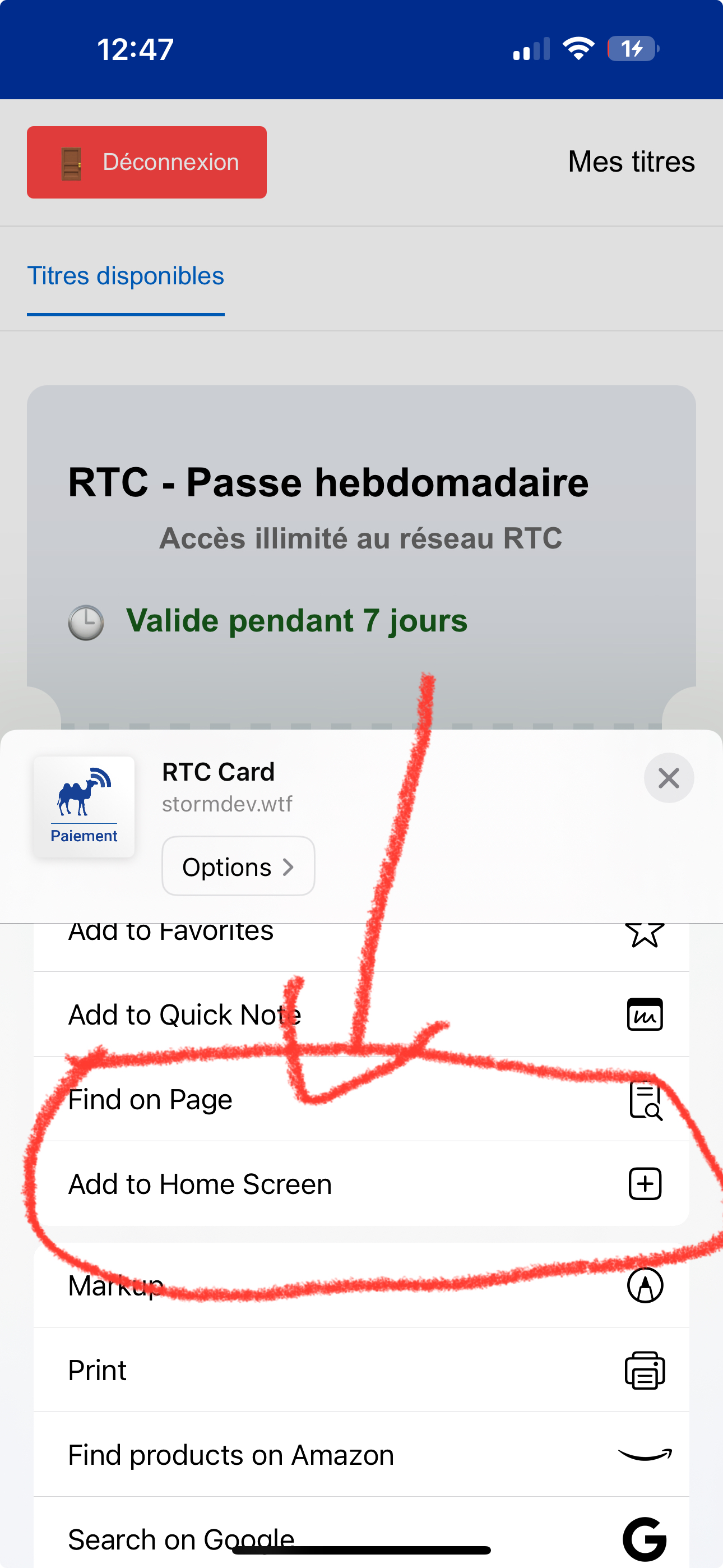 Add to Home Screen Instructions
